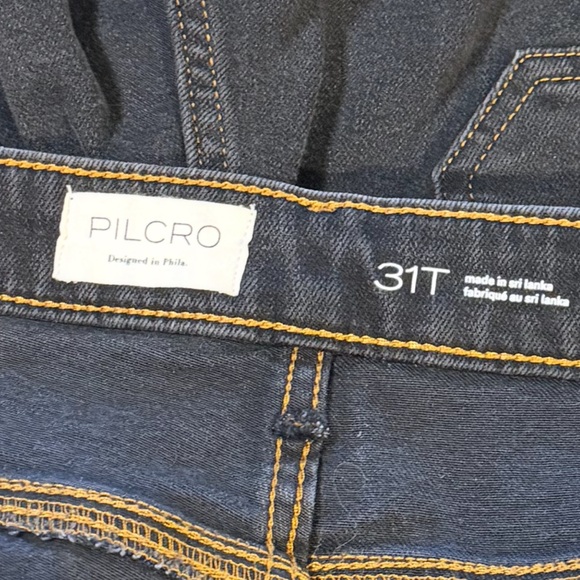 Pilcro Curvy Jeans Size 31 Tall Black Shadow Wash High Rise Wide Leg - Picture 10 of 12